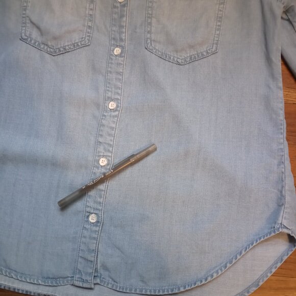 CLOTH & STONE Long Sleeve Point Collar Chambray tencel Shirt (S) - Picture 8 of 16